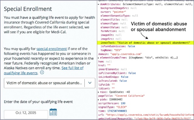 When an individual indicated they were a victim of domestic abuse or spousal abandonment, the information was sent to LinkedIn via the Insight Tag.
 
